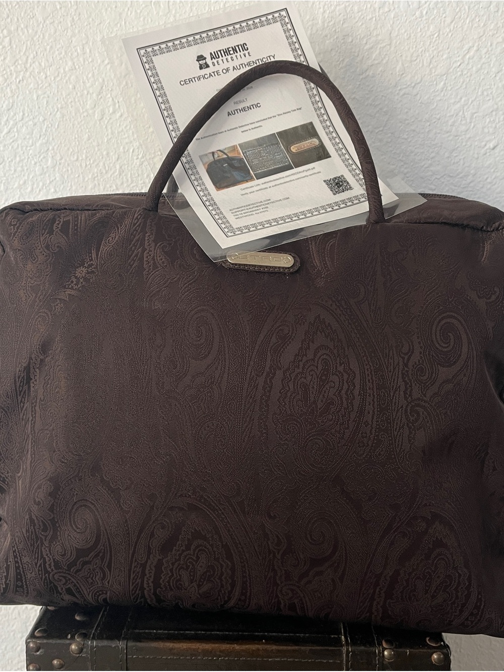 Etro Chocolate Brown Paisley Travel Bag